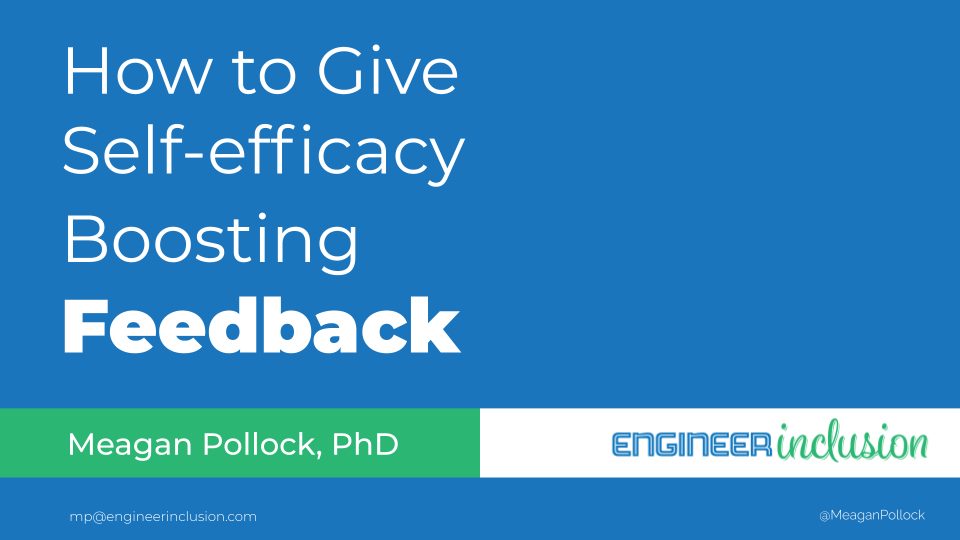 How to give self-efficacy boosting feedback