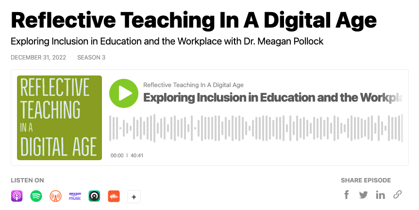 Reflective Teaching in a Digital Age Podcast