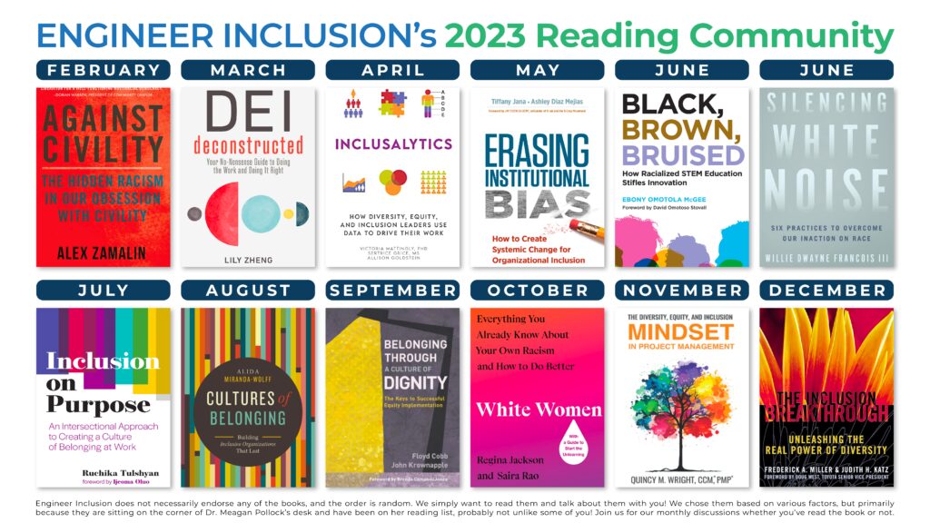 2023 reading community selections, 12 books displayed in an array
