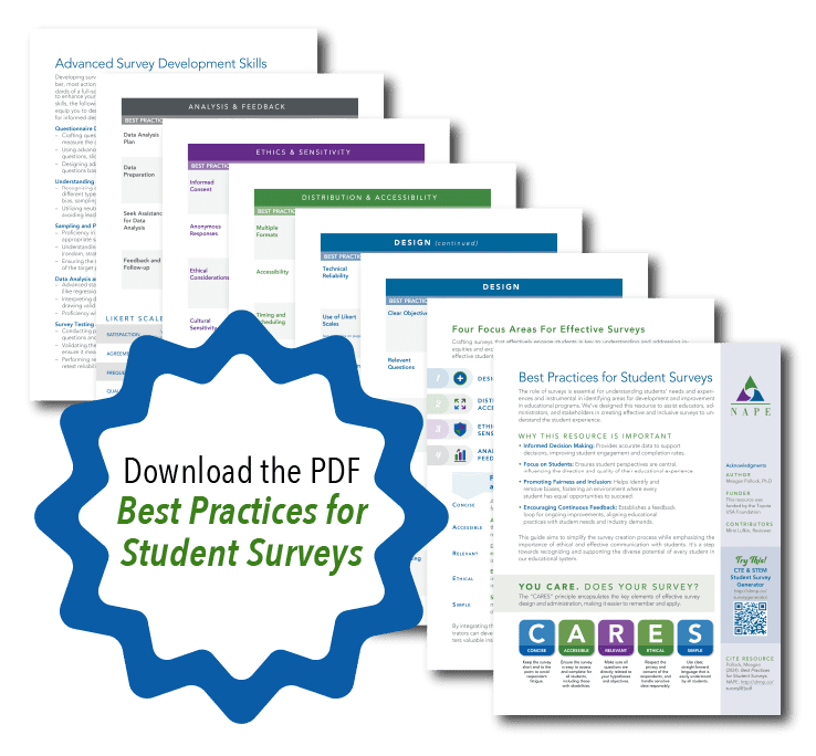 best practices for student surveys pdf page spread