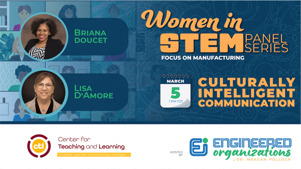 Women in STEM panel on communication event.